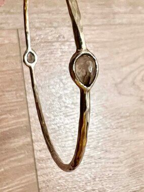 Ippolita Wonderland Rock Candy Smoky Quartz Silver Bangle Bracelet 7.5"